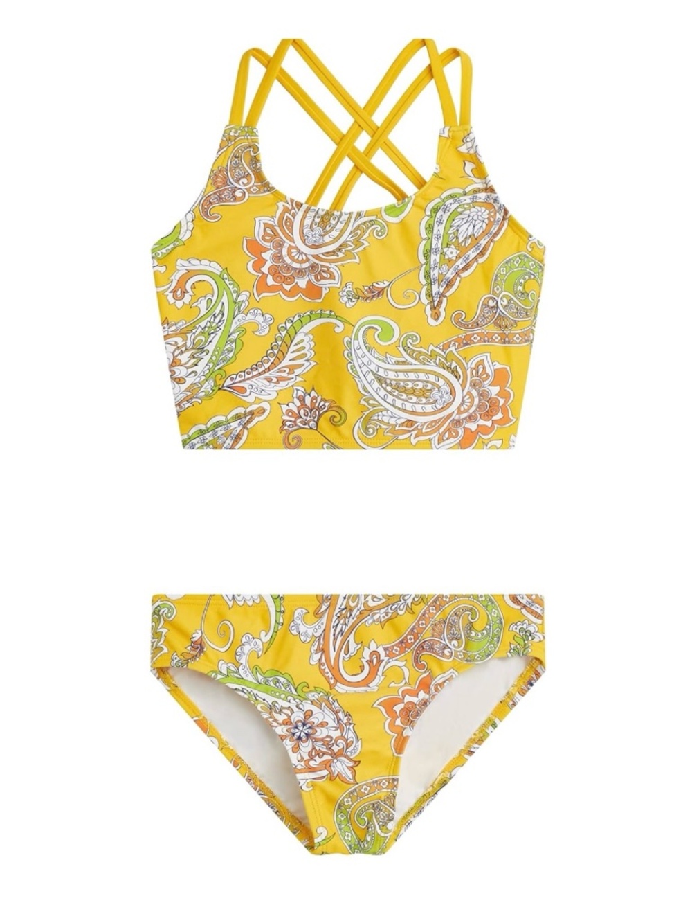 NWT Tankini- Yellow Paisley